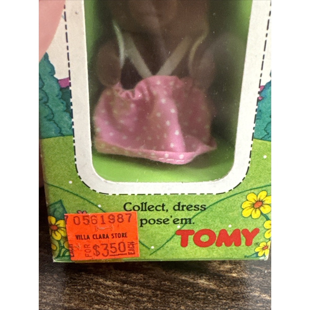 Sylvanian Families Brown Bear Pink Dress, Tomy, 1985 Epoch Co. Ltd. 2804 New - Picture 4 of 6